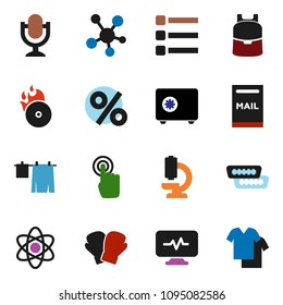 solid vector ixon set - drying clothes vector, backpack, atom, safe, boxing glove, music hit, microphone, touchscreen, social media, hdmi, microscope, diagnostic monitor, menu, mailbox, percent
