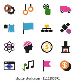 solid vector ixon set - drying clothes vector, atom, music, flag, dollar coin, hierarchy, gymnast rings, satellite, delivery, touchscreen, head bandage, browser, gear, fireplace