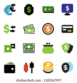 solid vector ixon set - exchange vector, dollar coin, japanese candle, wallet, shield, monitor, any currency, euro sign, money, credit card, check