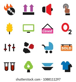 solid vector ixon set - garbage pile vector, plates, cereal, oxygen, top sign, music hit, speaker, settings, touchscreen, monitor, vial, fruit tree, sold signboard, closed, baby stroller, clothes