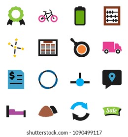 solid vector ixon set - garbage pile vector, pan, schedule, medal, abacus, constellation, annual report, bike, hoop, traking, delivery, battery, connect, refresh, sale