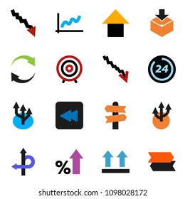 solid vector ixon set - graph vector, crisis, percent growth, target, arrow up, route, signpost, top sign, package, backward button, refresh, 24 hour