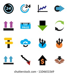 solid vector ixon set - graph vector, crisis, dollar growth, arrow down, top sign, cloud exchange, refresh, route, low price signboard, 24 hour, signpost, package