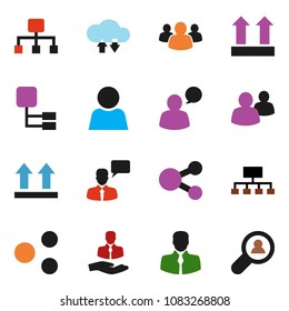 solid vector ixon set - hierarchy vector, client, top sign, speaking man, group, cloud exchange, share, user, search