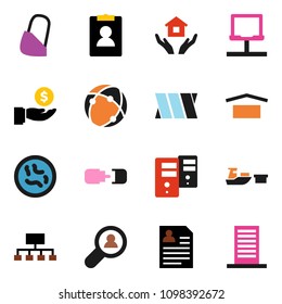 solid vector ixon set - house hold vector, investment, personal information, hierarchy, port, dry cargo, microbs, bandage, connection, notebook network, server, client search, building