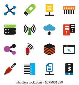 solid vector ixon set - jack vector, network, big data, server, browser, hub, usb modem, share, cloud upload, document, wireless, tap pay