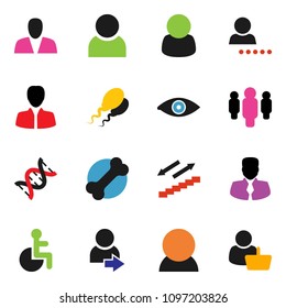 solid vector ixon set - manager vector, man, stairways run, bone, disabled, eye, dna, sperm, user, login, consumer, customer