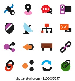 solid vector ixon set - map pin vector, satellite, antenna, video camera, shield, share, message, bench, arrow, refresh, mail, chain, hierarchy, attachment