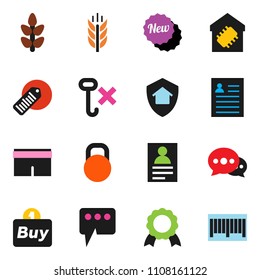 solid vector ixon set - medal vector, personal information, shorts, cereals, no hook, weight, barcode, message, smart home, protect, new, buy