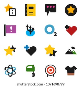 solid vector ixon set - mixer vector, copybook, atom, target, heart cross, oxygen, attention, favorites, message, route arrow, mountain, star, clothes