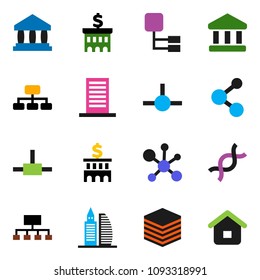 solid vector ixon set - molecule vector, bank, building, hierarchy, dna, connect, big data, office, home