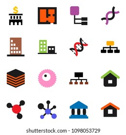solid vector ixon set - molecule vector, bank, building, hierarchy, dna, ovule, big data, plan, apartments, home