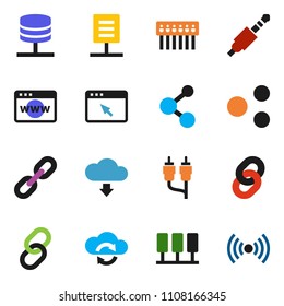 solid vector ixon set - molecule vector, link, rca, jack, server, network, cloud exchange, browser, hub, share, download, chain, document, wireless