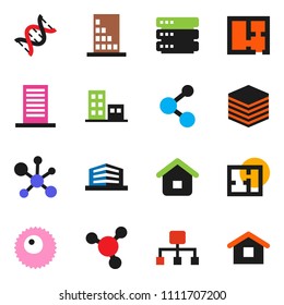 solid vector ixon set - molecule vector, dna, ovule, big data, hierarchy, plan, apartments, office building, home