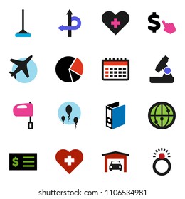 solid vector ixon set - mop vector, mixer, microscope, pie graph, receipt, binder, dollar cursor, calendar, heart cross, route, plane, internet, sperm, garage, diamond ring