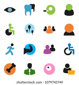 solid vector ixon set - muscule hand vector, bone, run, client, group, disabled, eye, insemination, sperm, ovule, tooth, consumer, customer