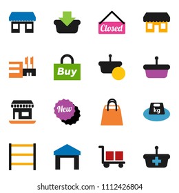 solid vector ixon set - office vector, cargo, warehouse, weight, shelving, new, closed, shopping bag, store, mall, buy, basket