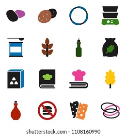 solid vector ixon set - oil vector, double boiler, cookbook, cereal, potato, sports nutrition, cereals, breads, no fastfood, hoop