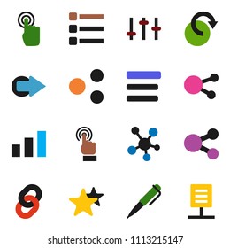solid vector ixon set - pen vector, sorting, settings, touchscreen, social media, favorites, menu, share, arrow, redo, chain, network document