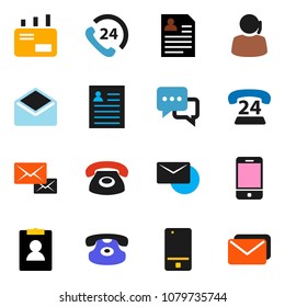 solid vector ixon set - personal information vector, phone 24, support, mobile, dialog, classic, mail