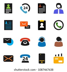 solid vector ixon set - personal information vector, phone 24, support, mobile, mail