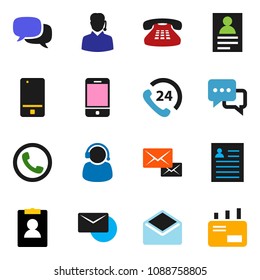 solid vector ixon set - personal information vector, phone 24, mobile, dialog, classic, mail, support