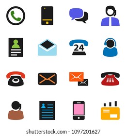solid vector ixon set - personal information vector, phone 24, support, mobile, dialog, classic, mail