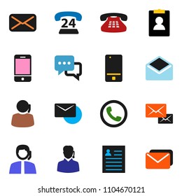 solid vector ixon set - personal information vector, phone 24, support, mobile, dialog, classic, mail