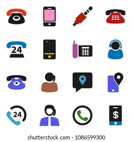 solid vector ixon set - phone vector, 24, support, traking, mobile, classic, jack, tap pay