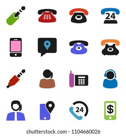 solid vector ixon set - phone vector, 24, support, traking, mobile, classic, jack, tap pay