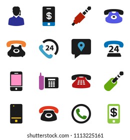 solid vector ixon set - phone vector, 24, traking, mobile, classic, jack, support, tap pay