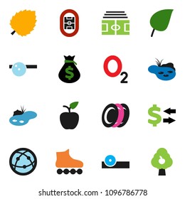 solid vector ixon set - plates vector, apple fruit, leaf, exchange, money bag, stadium, roller Skates, oxygen, internet, eye doctor hat, pond, tree