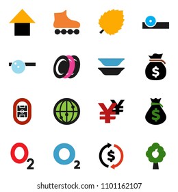 solid vector ixon set - plates vector, leaf, exchange, money bag, arrow up, yen sign, roller Skates, oxygen, stadium, internet, eye doctor hat, fruit tree