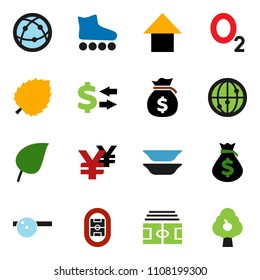 solid vector ixon set - plates vector, leaf, exchange, money bag, arrow up, yen sign, stadium, roller Skates, oxygen, internet, eye doctor hat, fruit tree