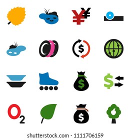 solid vector ixon set - plates vector, leaf, exchange, money bag, yen sign, roller Skates, oxygen, internet, eye doctor hat, pond, fruit tree