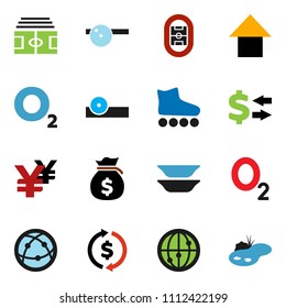 solid vector ixon set - plates vector, exchange, money bag, arrow up, yen sign, stadium, roller Skates, oxygen, internet, eye doctor hat, pond
