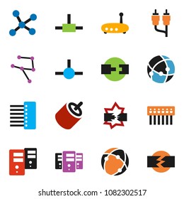 solid vector ixon set - rca vector, connect, connection, network, disconnection, server, hub, router