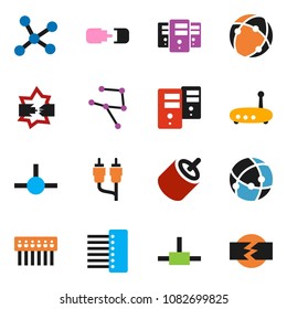 solid vector ixon set - rca vector, connect, connection, network, disconnection, server, hub, router
