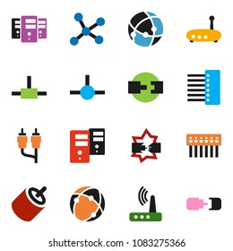 solid vector ixon set - rca vector, connect, connection, network, disconnection, server, hub, router