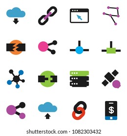solid vector ixon set - satellite vector, social media, connect, network, big data, browser, share, cloud upload, download, chain, connection, disconnection, tap pay