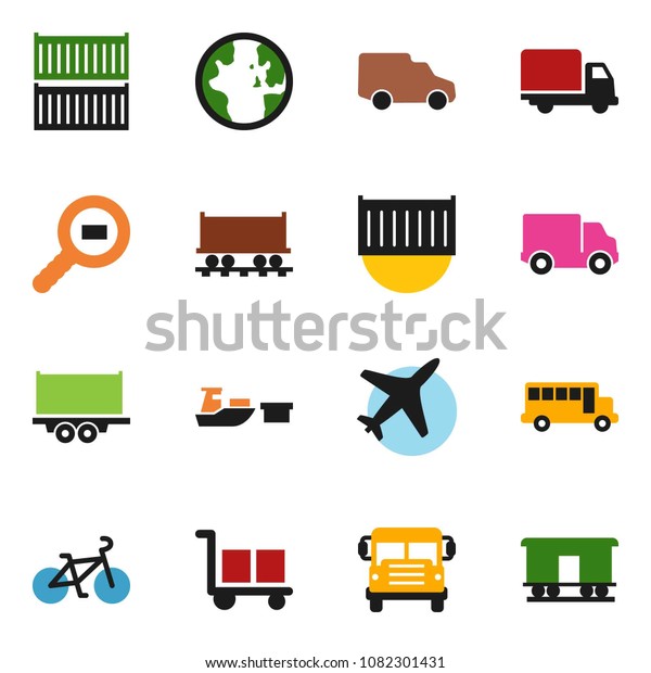 solid vector ixon set - school bus vector, world,\
bike, Railway carriage, plane, truck trailer, sea container,\
delivery, car, port, cargo,\
search