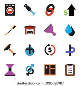solid vector ixon set - scraper vector, water drop, car fetlock, window cleaning, washer, blender, exchange, dollar growth, route, gender sign, chain, garage, shopping list
