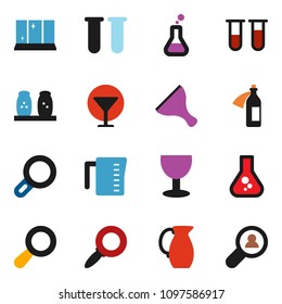 solid vector ixon set - scraper vector, shining window, measuring cup, spices, jug, magnifier, flask, glass, vial, potion, client search