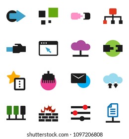 solid vector ixon set - server vector, cloud network, exchange, browser, equalizer, firewall, lan connector, favorites, arrow, loading, mail, hierarchy, connection, document