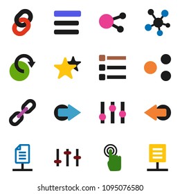 solid vector ixon set - settings vector, touchscreen, social media, favorites, menu, share, arrow, redo, chain, network document