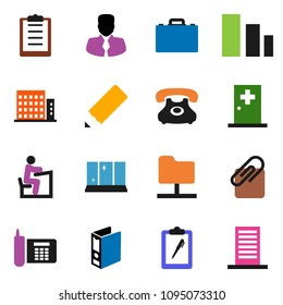 solid vector ixon set - shining window vector, pencil, student, case, manager, binder, phone, clipboard, sorting, medical room, network folder, attachment, apartments, building