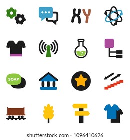 solid vector ixon set - soap vector, cereal, atom, flask, university, t shirt, stairways run, Railway carriage, dialog, favorites, chromosomes, gear, hierarchy, wireless, signpost, clothes