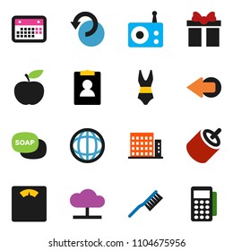 solid vector ixon set - soap vector, fetlock, world, personal information, diet, scales, swimsuite, calendar, radio, rca, cloud network, arrow, undo, apartments, gift, card reader