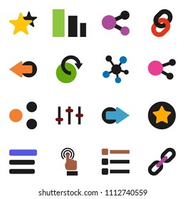 solid vector ixon set - sorting vector, settings, touchscreen, social media, favorites, menu, share, arrow, redo, chain