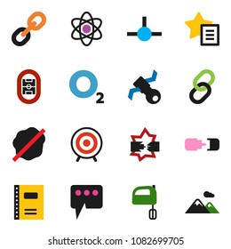 solid vector ixon set - splotch vector, mixer, copybook, atom, target, oxygen, stadium, satellite, link, connect, disconnection, favorites, message, connection, mountain